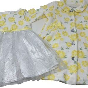 Nannette baby dress 2 Pc Set yellow Sunflower Coat/dress 12 M